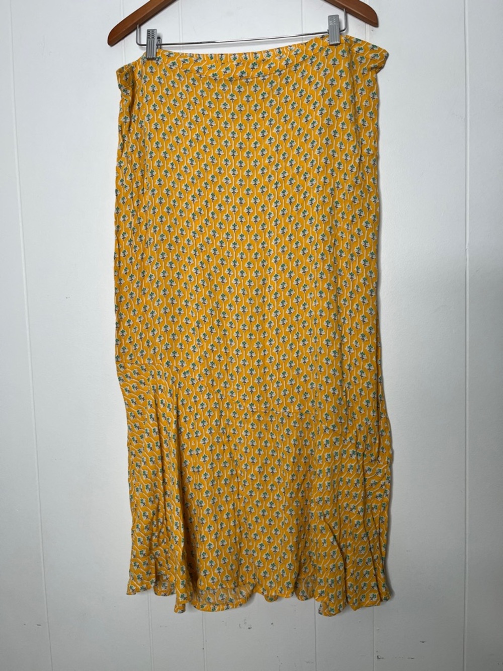 RHODE x Target Yellow Floral Maxi Skirt with Subtle Ruffle Elastic Waist XXL